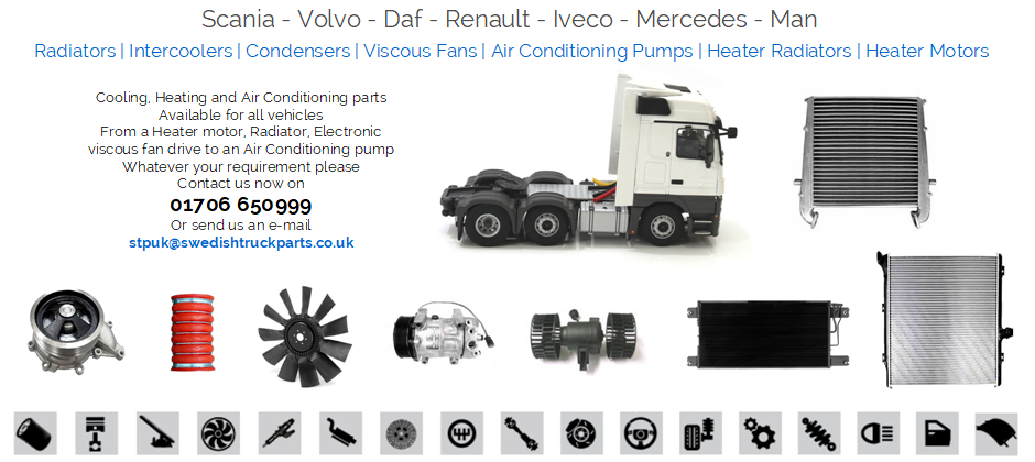 Radiator Viscous Fan Water Pump Header Tanks Scania Volvo Daf Man Iveco Mercedes Trucks